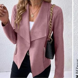 Small pink suede light blazer nwot